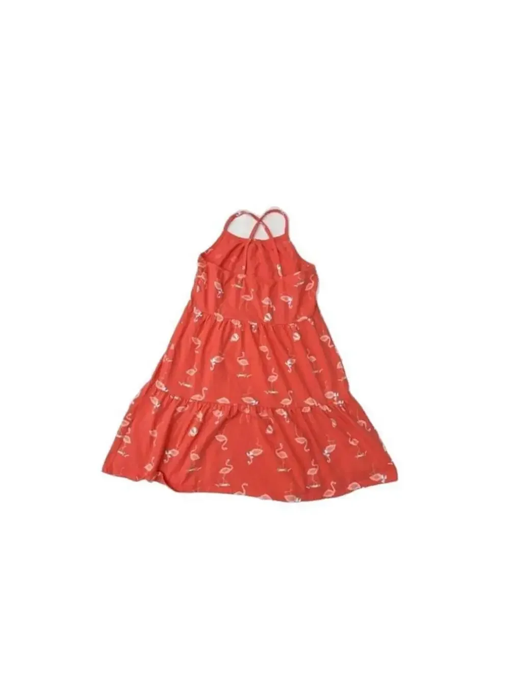 Cat & Jack Girls Flamingo Print Tiered Tank Dress Red Size L (10/12)